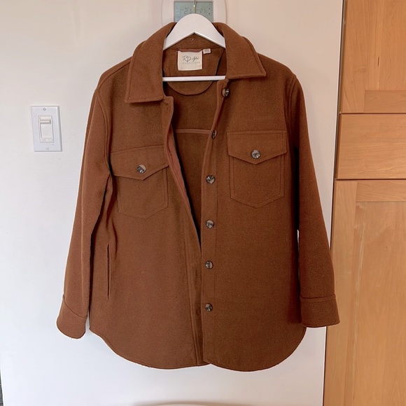 RD Style Jackets & Blazers - Brown Shacket RD Style